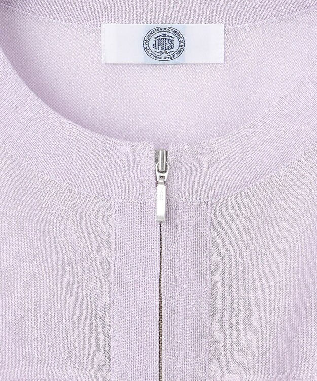 J.PRESS LADIES 【洗える】SHEER LIGHT ニット ブルゾン ラベンダー系