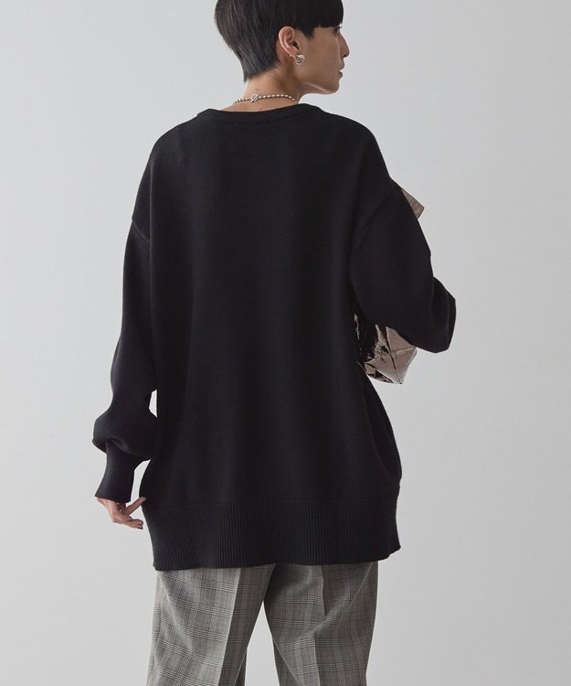 AMERICAN HOLIC サイドポケットロングニットプルオーバー Black