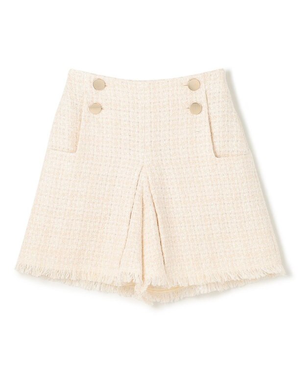 GRACE CONTINENTAL ツイードボックスタックショートパンツ キナリ
