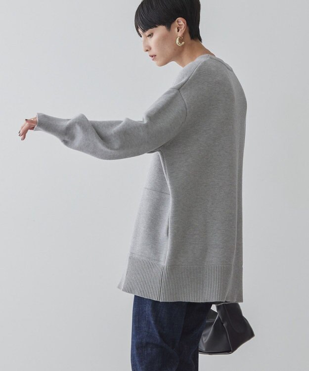 AMERICAN HOLIC サイドポケットロングニットプルオーバー Gray Mixture