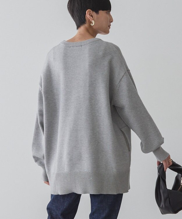 AMERICAN HOLIC サイドポケットロングニットプルオーバー Gray Mixture