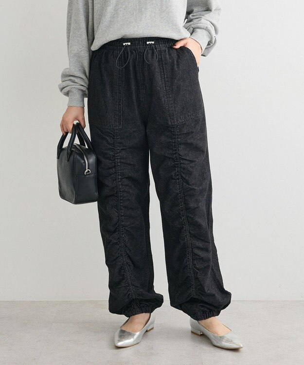 Green Parks ・ＳＵＧＡＲ　ＳＰＯＯＮ　デニムギャザーパンツ Black