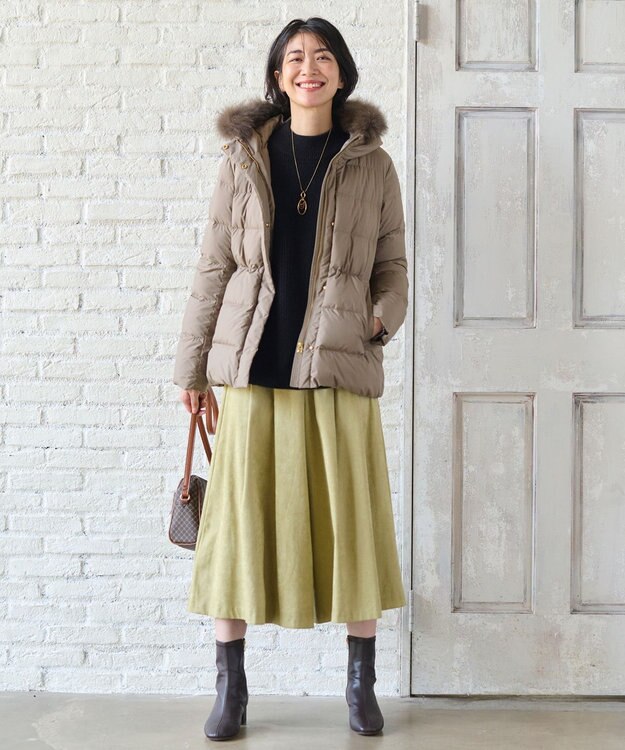 ANY 【洗える】スムースタッチ ショート丈ダウンコート ブラウン系