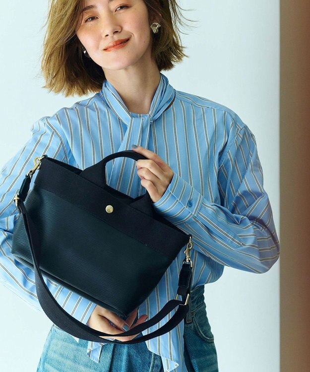 TOPKAPI 【Breath TOPKAPI】RIPPLE リプル ファスナー付 ショルダーバッグ S ブラック