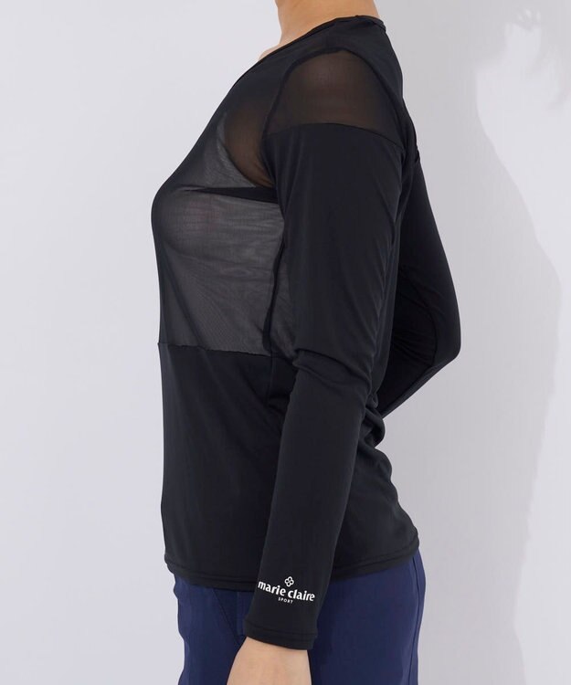 FILA GOLF／marie claire 【Marie claire sports】メッシュ切替アンダーシャツ ブラック