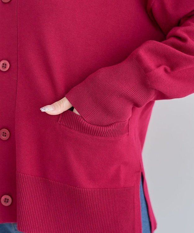 Green Parks 洗える　Ｖネックカーディガン Rose