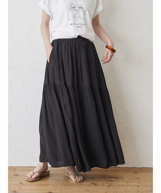 AMERICAN HOLIC ティアードギャザースカート Black