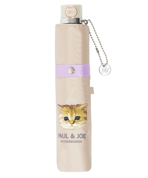 MOONBAT 【一級遮光/軽量】PAUL & JOE 晴雨兼用 折りたたみ日傘 ワンポイント ヌネット ベージュ