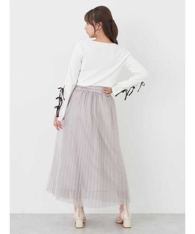 earth music&ecology チュールプリーツスカート Beige