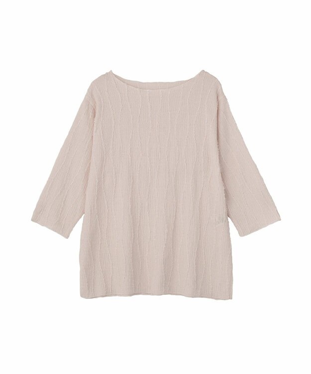 Green Parks ５分袖表面感カットプルオーバー Beige