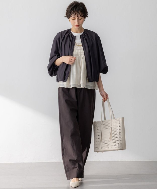 23区 【WEB&一部店舗限定カラーあり】オーガンジービスチェコンビ カットソー ベージュ系