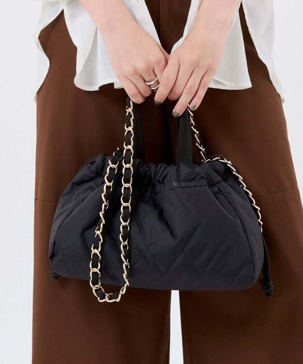 LeSportsac CHAIN E/W DRAWSTRING BAG/ミッドナイトキルトチェーン ミッドナイトキルトチェーン