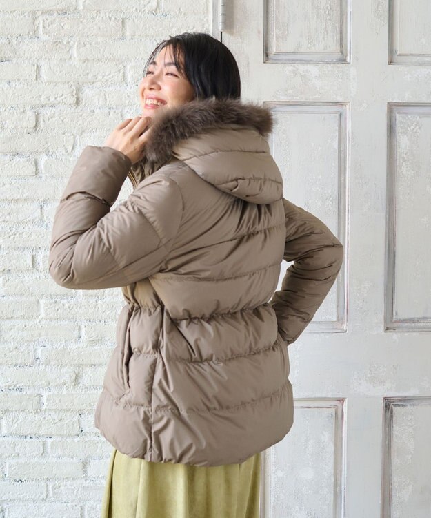 ANY 【洗える】スムースタッチ ショート丈ダウンコート ブラウン系