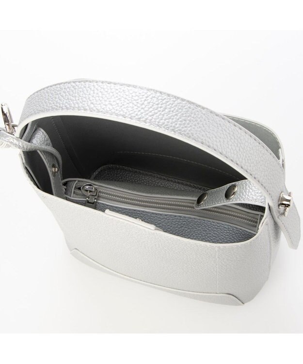 UNBILLION カシュカシュ cachecache / シボ合皮ミニバゲットバッグ シルバー