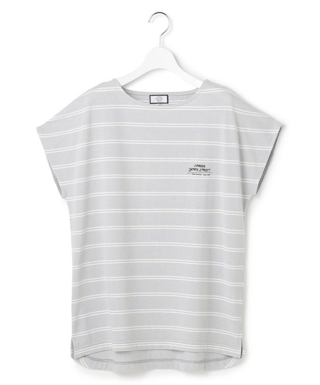 J.PRESS YORK STREET 【WOMEN】キャップスリーブ ボーダーTシャツ サックスブルー系1