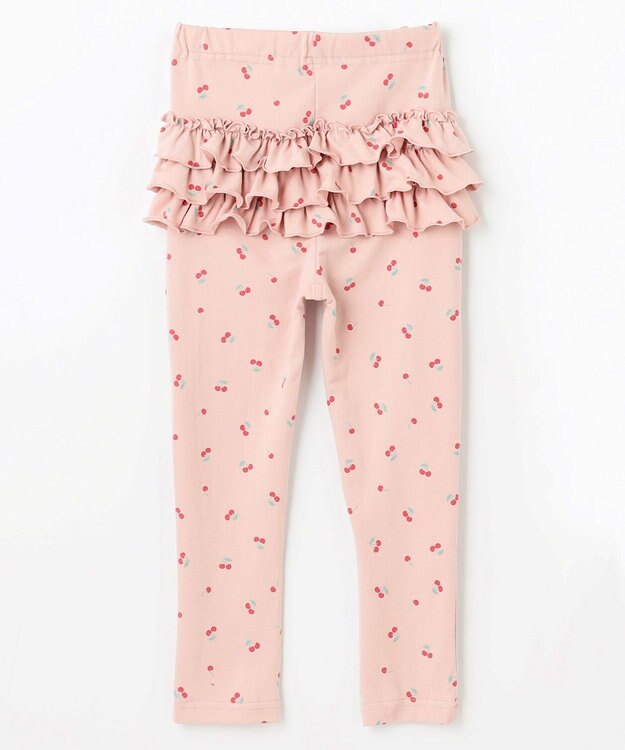 ANY KIDS 【WEB限定】フリル付き総柄レギンス ピンク×チェリー