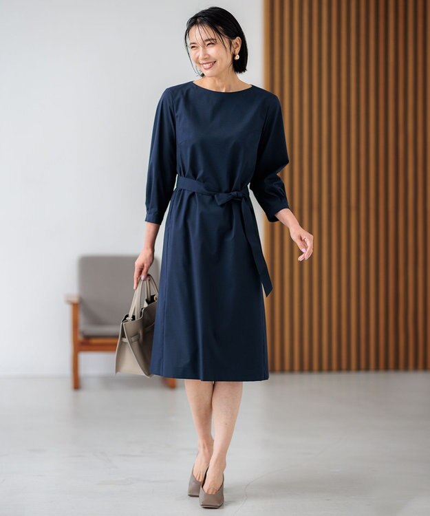 23区 S 【洗える】TRハウンドトゥース ワンピース ネイビー系3