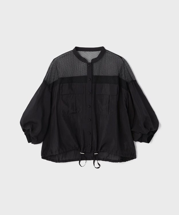 GRACE CONTINENTAL メッシュコンビシアーブルゾン ブラック