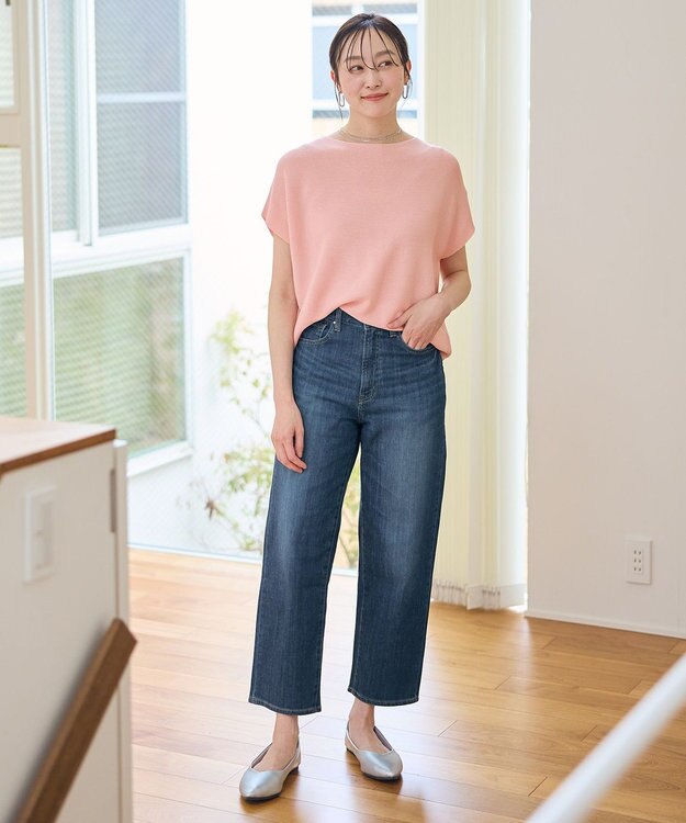 ANY L 【新色追加/14色展開】アクリルガーターフレンチスリーブニット ピンク