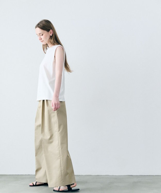 uncrave ダブルフェイスジャージー ノースリーブカットソー オフ