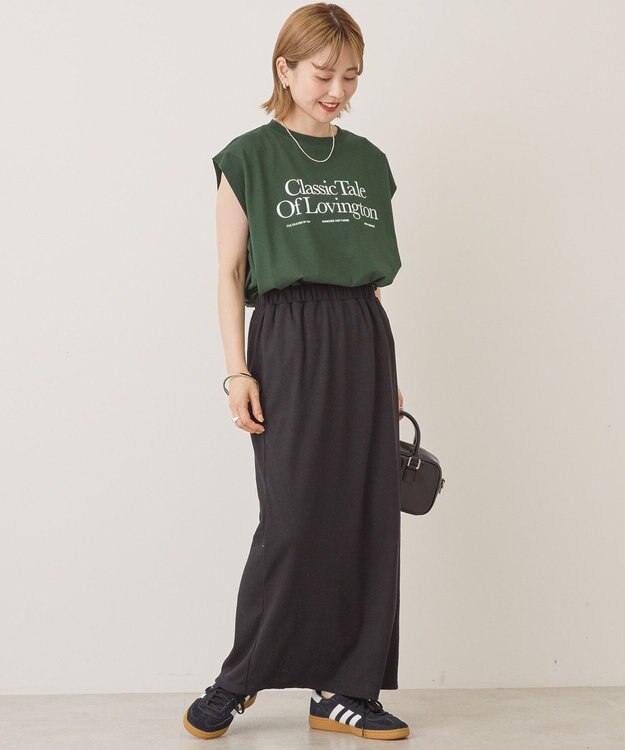 AMERICAN HOLIC 【選べる丈】リブタイトスカート Black