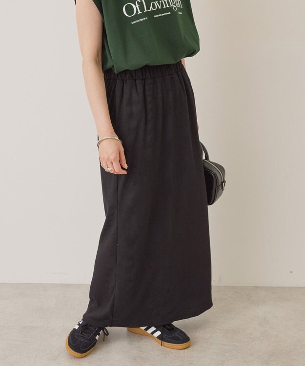 AMERICAN HOLIC 【選べる丈】リブタイトスカート Black