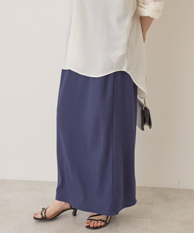 AMERICAN HOLIC 【選べる丈】リブタイトスカート Navy