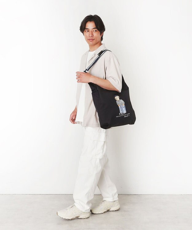 MOONBAT 【2WAY/撥水】POLO RALPH LAUREN(ポロ ラルフローレン)  ベルト付きレインバッグ フレンチベア ブラック