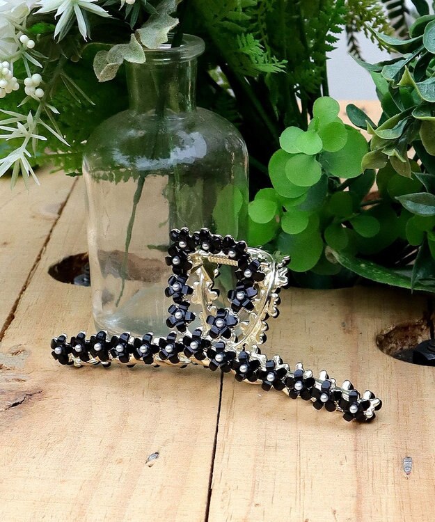 Tiaclasse ミニフラワーバンスクリップ ブラック