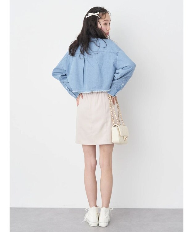 earth music&ecology クロップドポケットポイントシャツ Sax