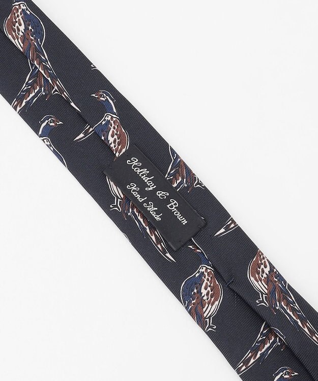 JOSEPH ABBOUD 【イタリア製・Holliday&Brown】バードプリント ネクタイ ネイビー系6