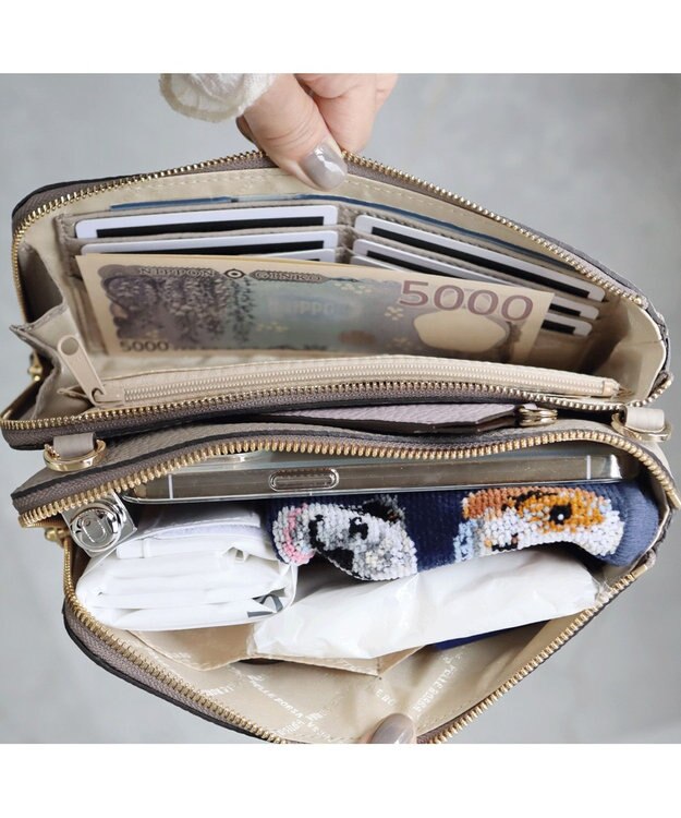 PELLE BORSA お財布ポシェット Reinette レネット 4704 グレージュ