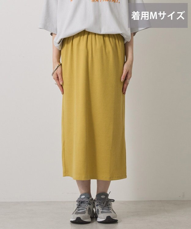 AMERICAN HOLIC 【選べる丈】リブタイトスカート Mustard