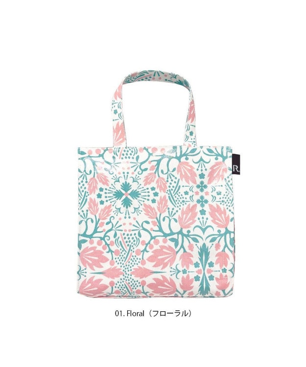 ROOTOTE 1025【ラミネート加工 正方形型】EU.スクエア.ラミネート-R 01：フローラル