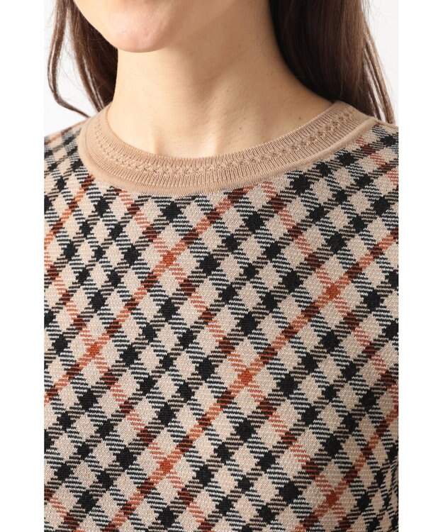 DAKS チェック ジャカードプルオーバー ベージュ
