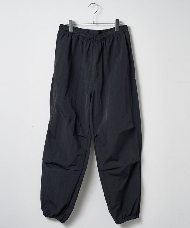 WEGO 【ウエストゴム/撥水/洗濯機可】ナイロンイージーパンツ ブラック