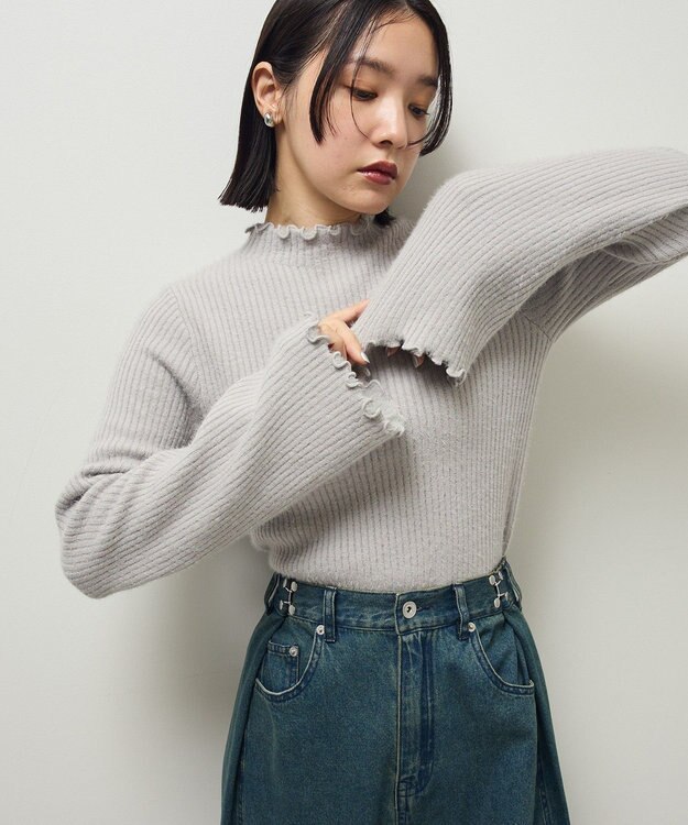 Green Parks ・ｓｗｉｎｇ　ｂｙ　ウラシャギーフレアスリーブニット