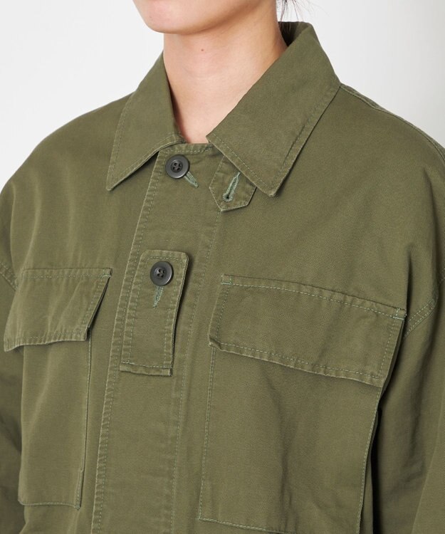 NAVE 【ReNAVE・セットアップ可/洗える】コットンリネンカルゼ ジャケット カーキ系