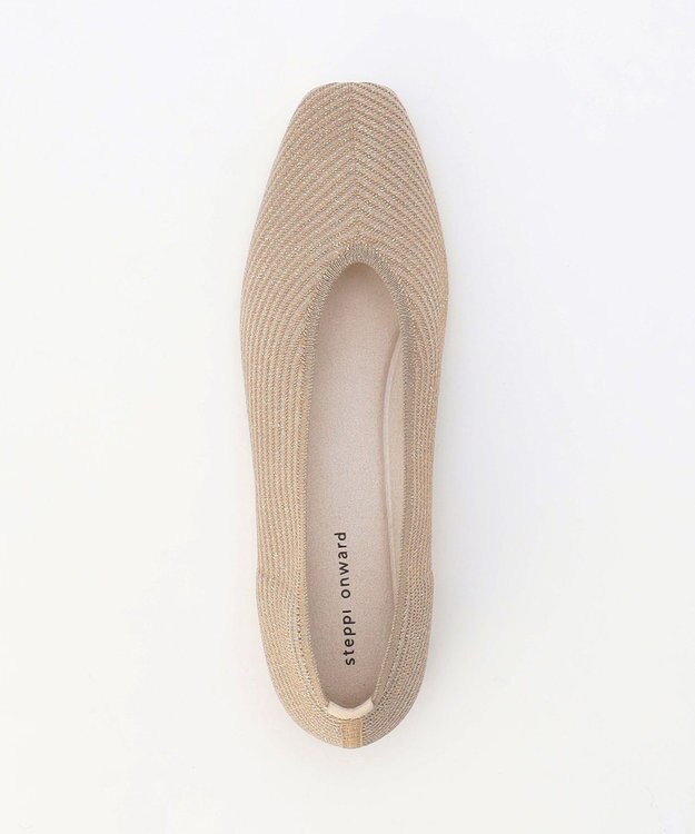 steppi シースルー スクエア パンプス ゴールド