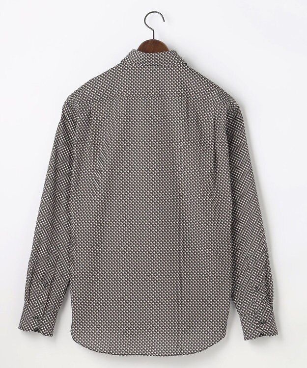 JOSEPH ABBOUD 【オーガニックコットン使用・JAPANファブリック】ジオメトリックプリントシャツ ダークブラウン系5