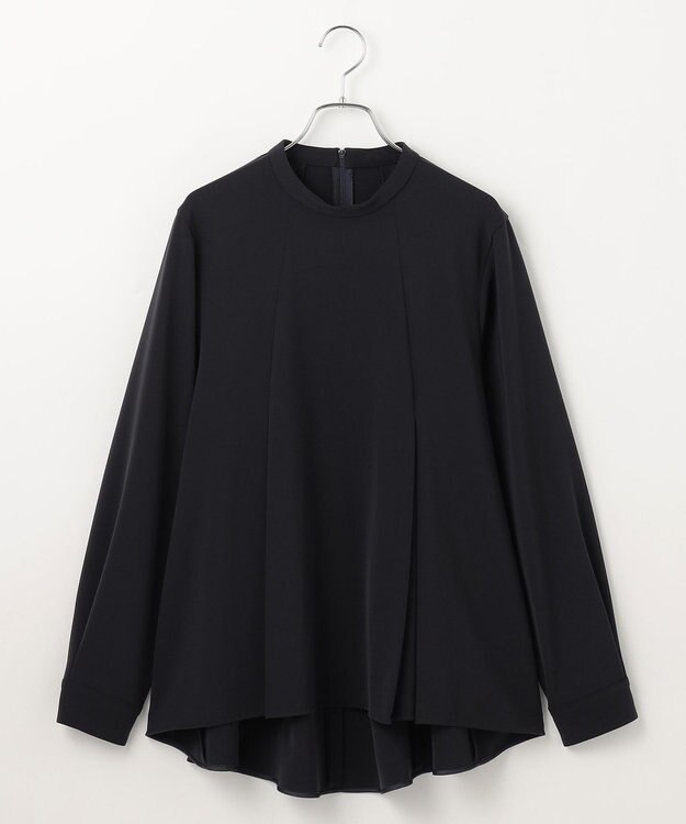 #Newans 〈亀恭子さんコラボ〉パネルタックAラインブラウス ネイビー