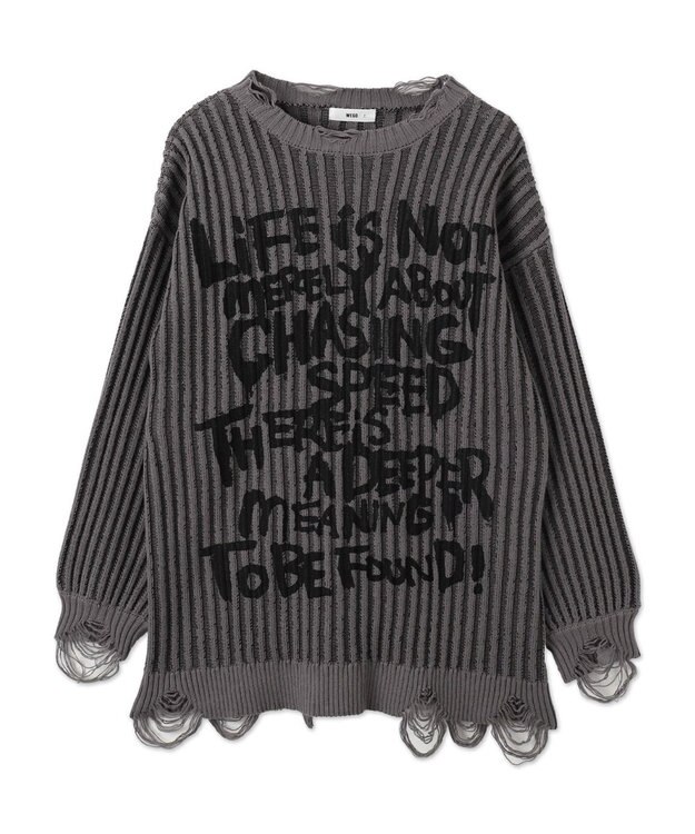 WEGO クラッシュリブBIGニットプルオーバー スミクロ