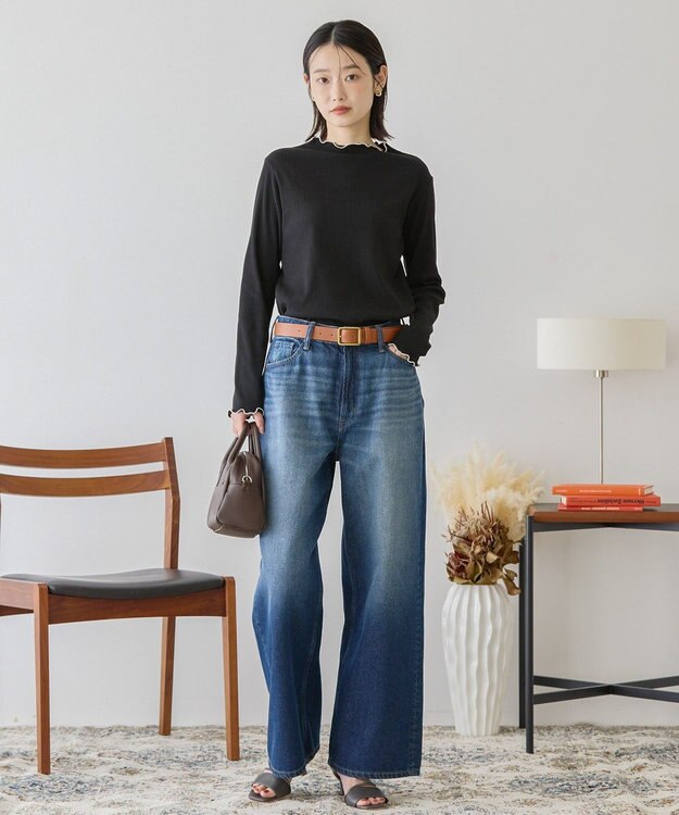 AMERICAN HOLIC 針抜きテレコカットプルオーバー Black