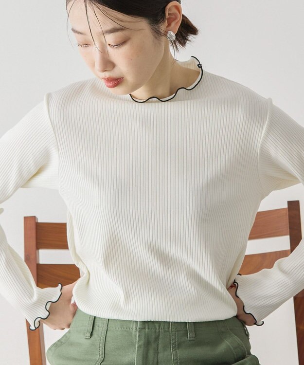 AMERICAN HOLIC 針抜きテレコカットプルオーバー Ivory