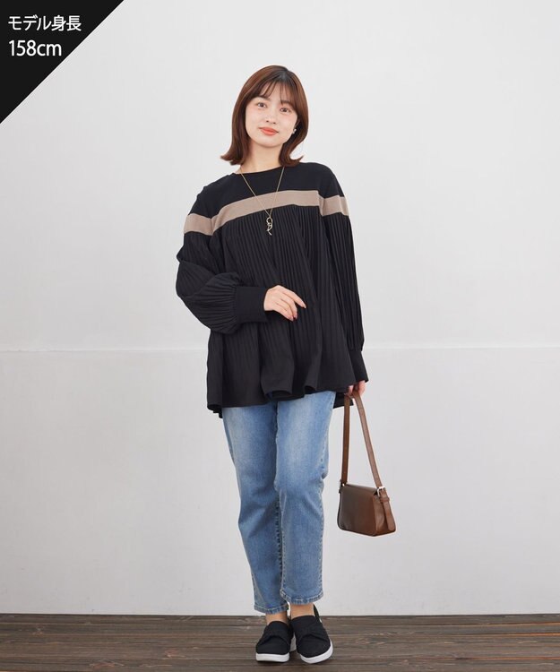 Tiaclasse 【安田美沙子さん着用】ストレッチストレートデニム ブルー