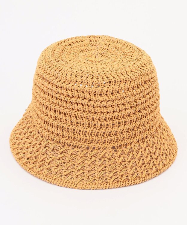 ANY フェイクラフィアニットバケット ベージュ