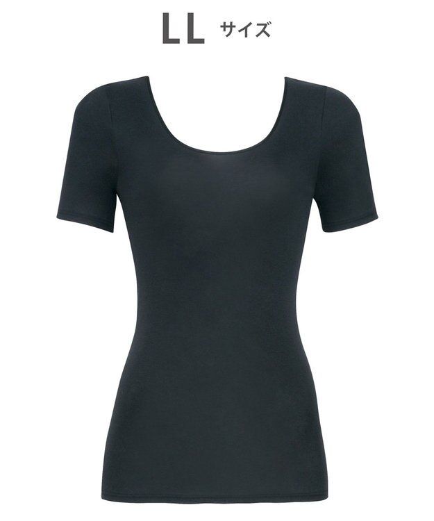 WACOAL 【スゴ衣】 インナー 3分袖 綿100％(身生地) オーガニックコットン(身生地) なめらかな肌ざわり 肌着 CLC222 /ワコール ブラック