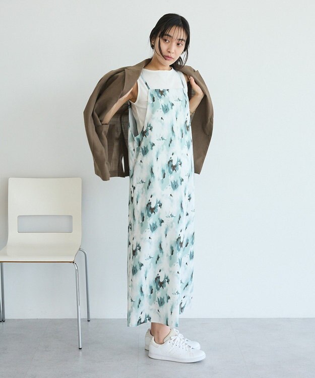 CRAFT STANDARD BOUTIQUE プリントキャミワンピース Green