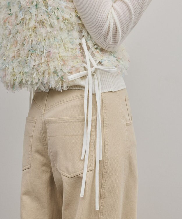 GRACE CONTINENTAL フリンジチュールベスト キナリ