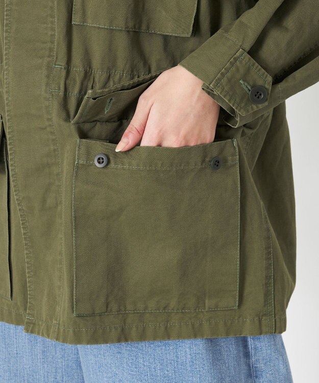 NAVE 【ReNAVE・セットアップ可/洗える】コットンリネンカルゼ ジャケット カーキ系